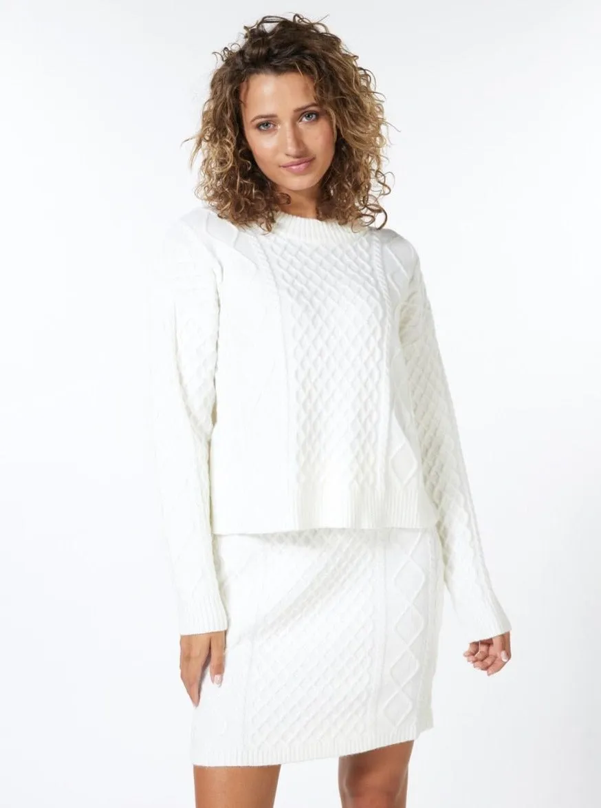 Cable Knit Skirt [Off White-F2318507]