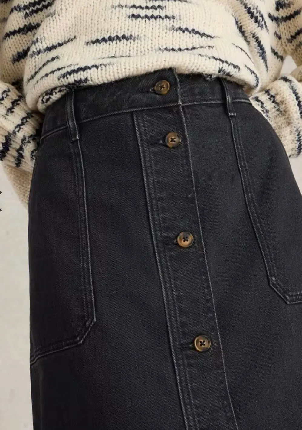 Colleen Denim Skirt Charcoal
