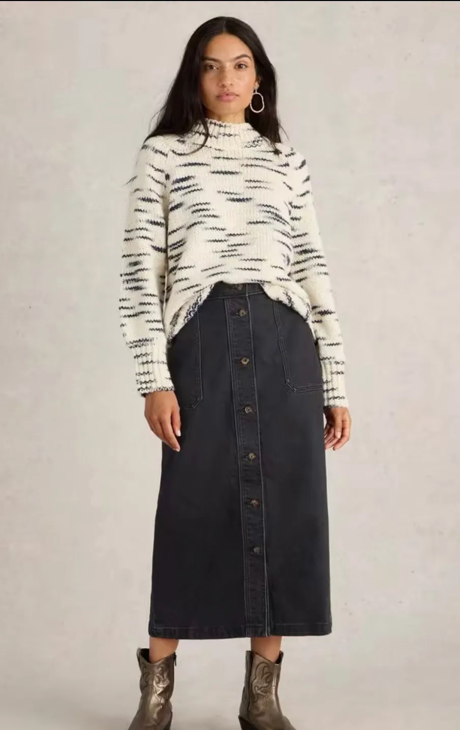 Colleen Denim Skirt Charcoal