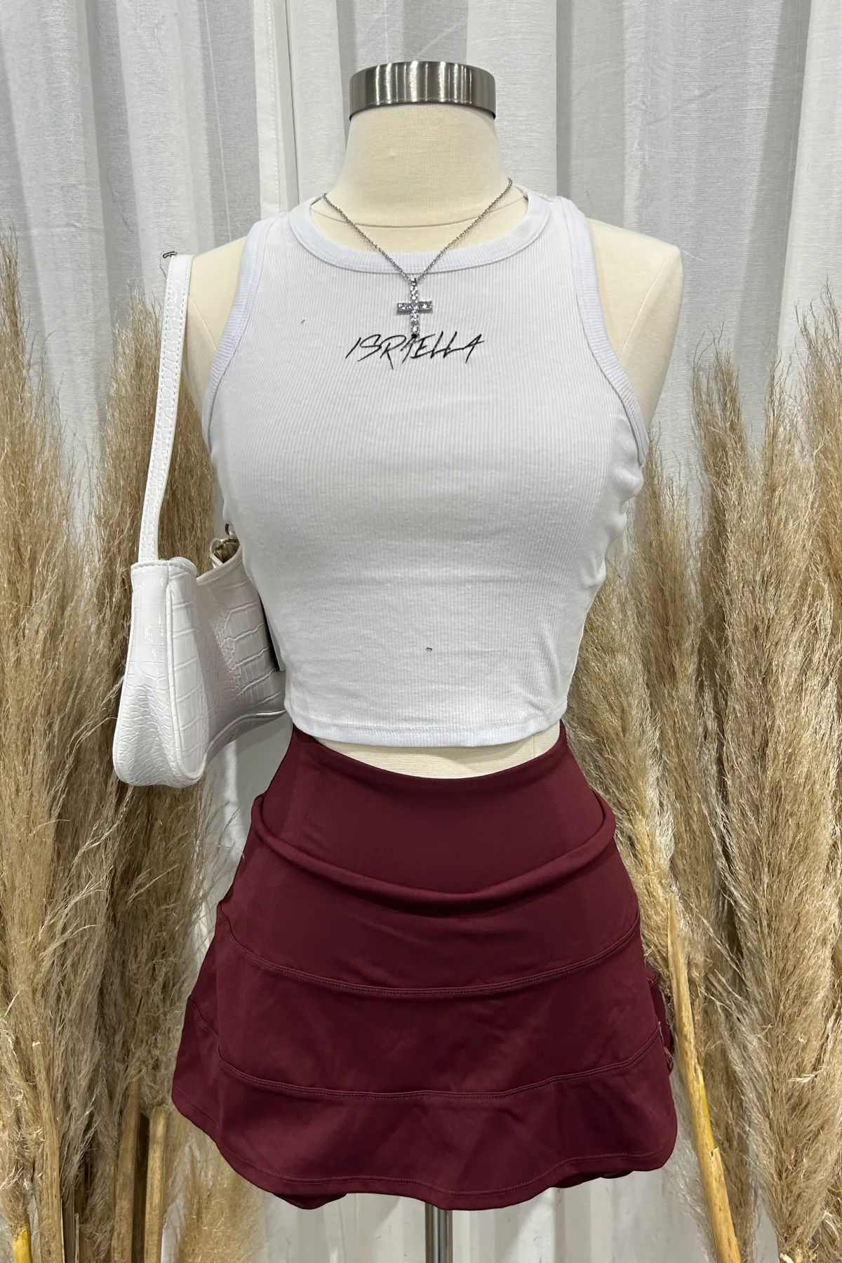 Dani Tennis Skirt (Burgundy)