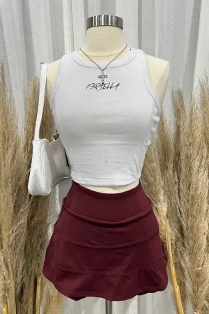 Dani Tennis Skirt (Burgundy)