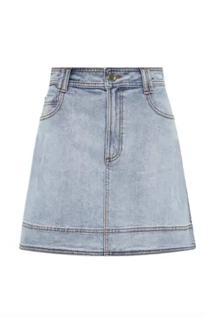 Embrace Denim Mini Skirt Two Tone Indigo