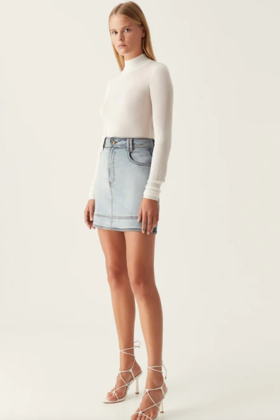Embrace Denim Mini Skirt Two Tone Indigo