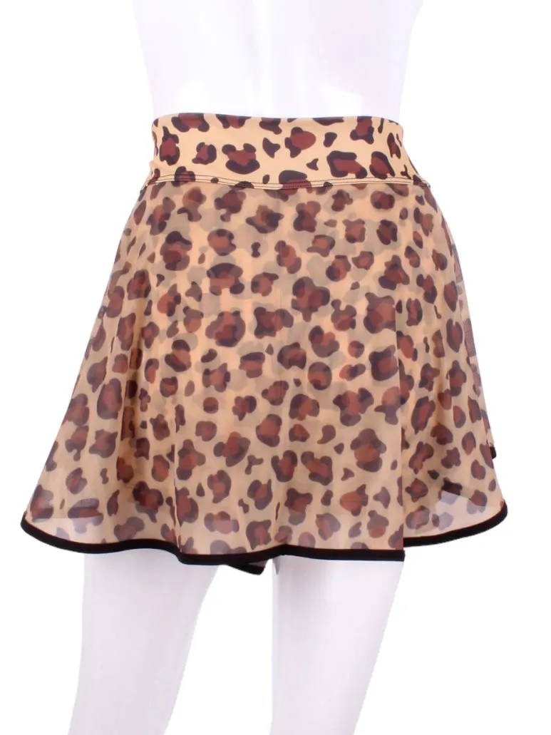 Limited Leopard Mesh Love O Skirt