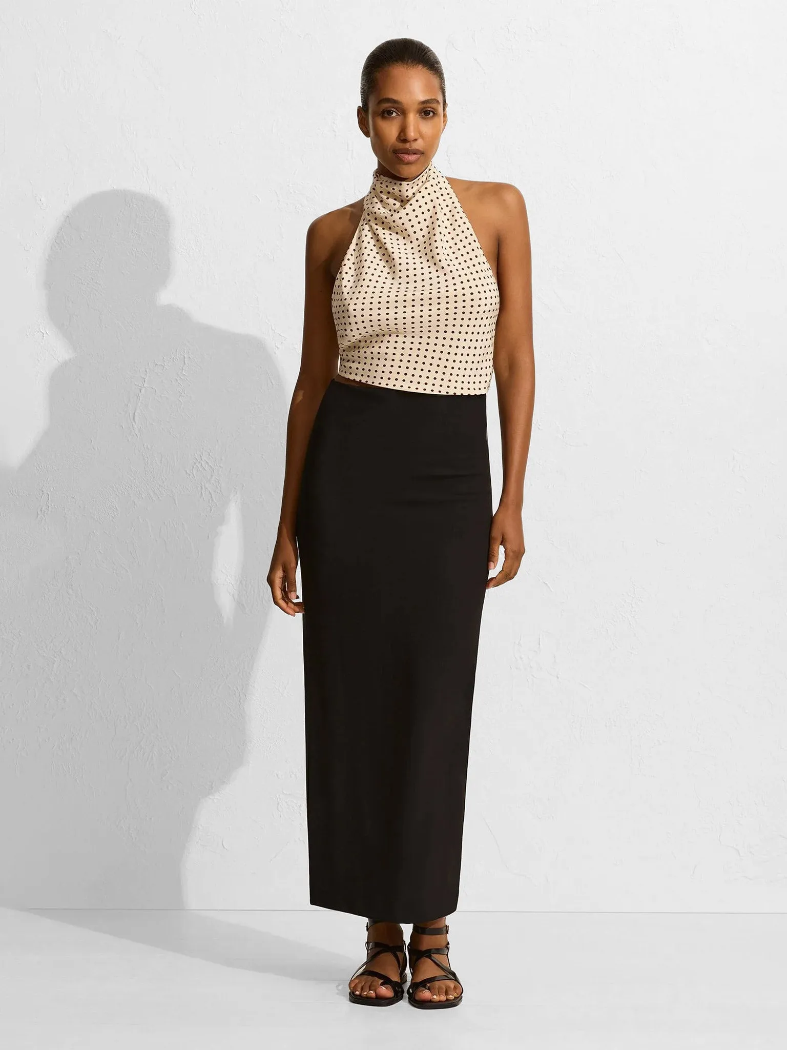 Matteau Crepe Column Skirt Black