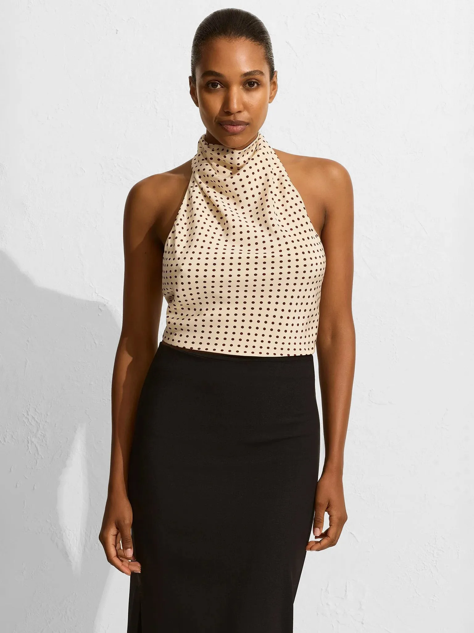 Matteau Crepe Column Skirt Black