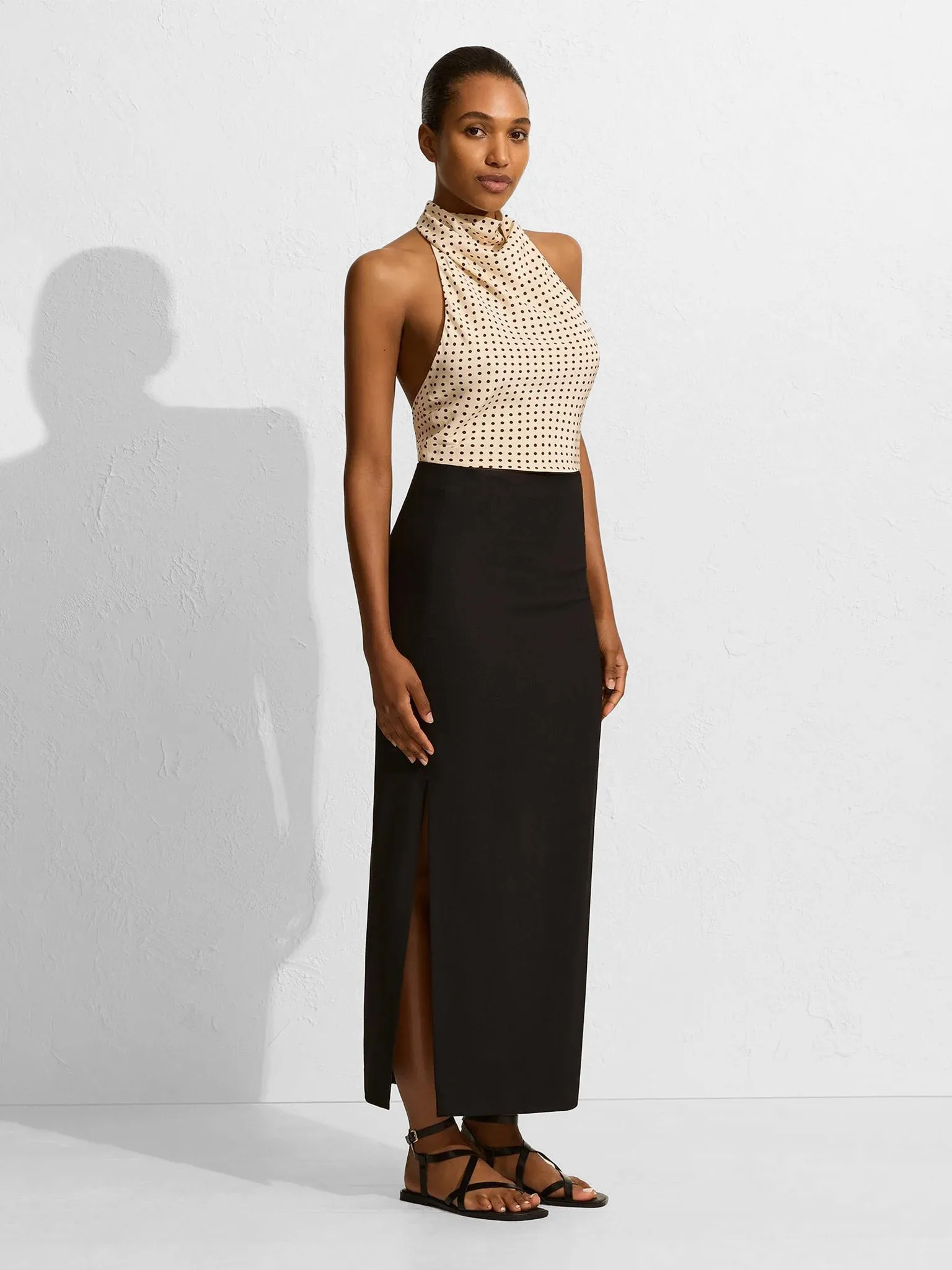 Matteau Crepe Column Skirt Black