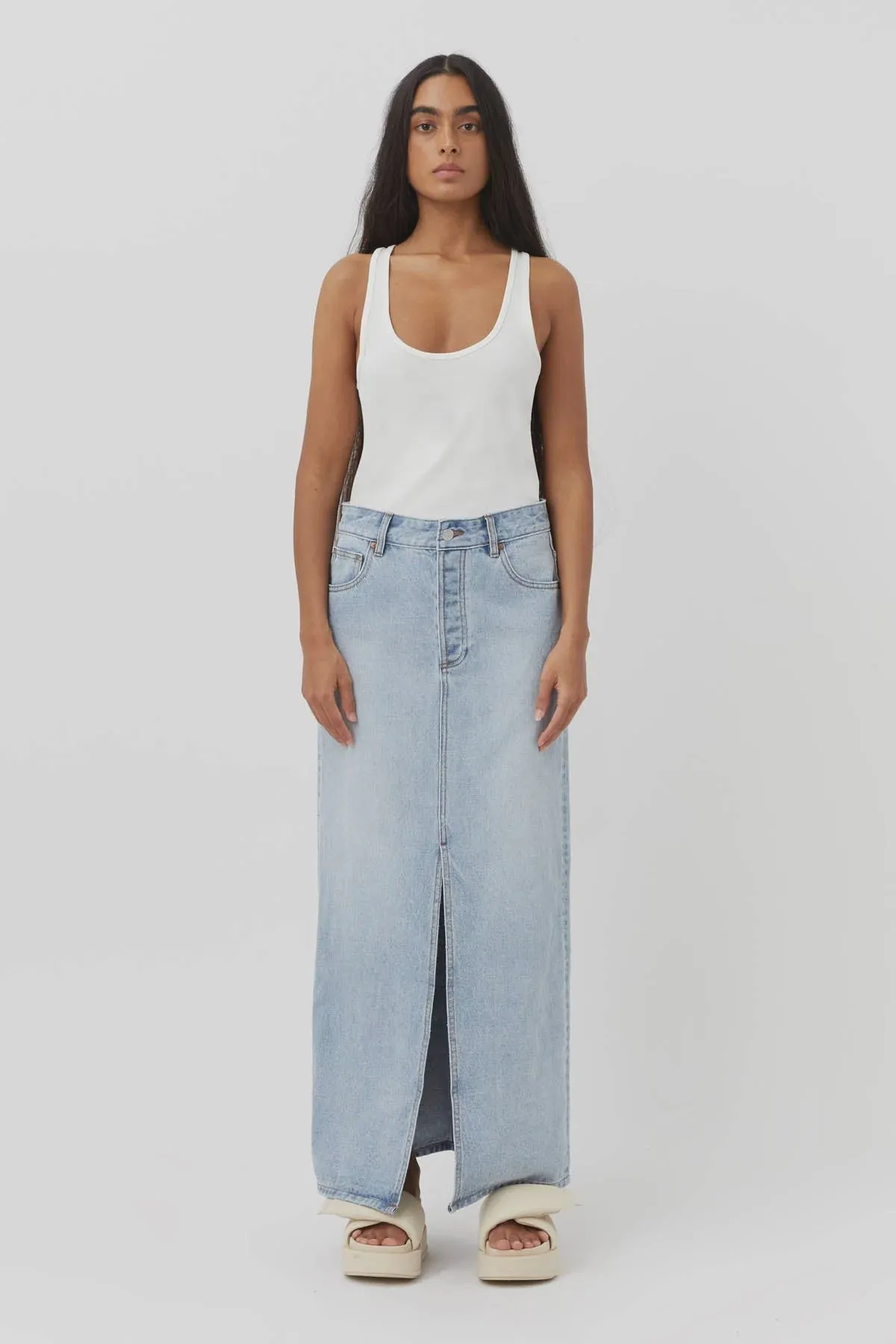 Phoebe Maxi Skirt Washed Blue