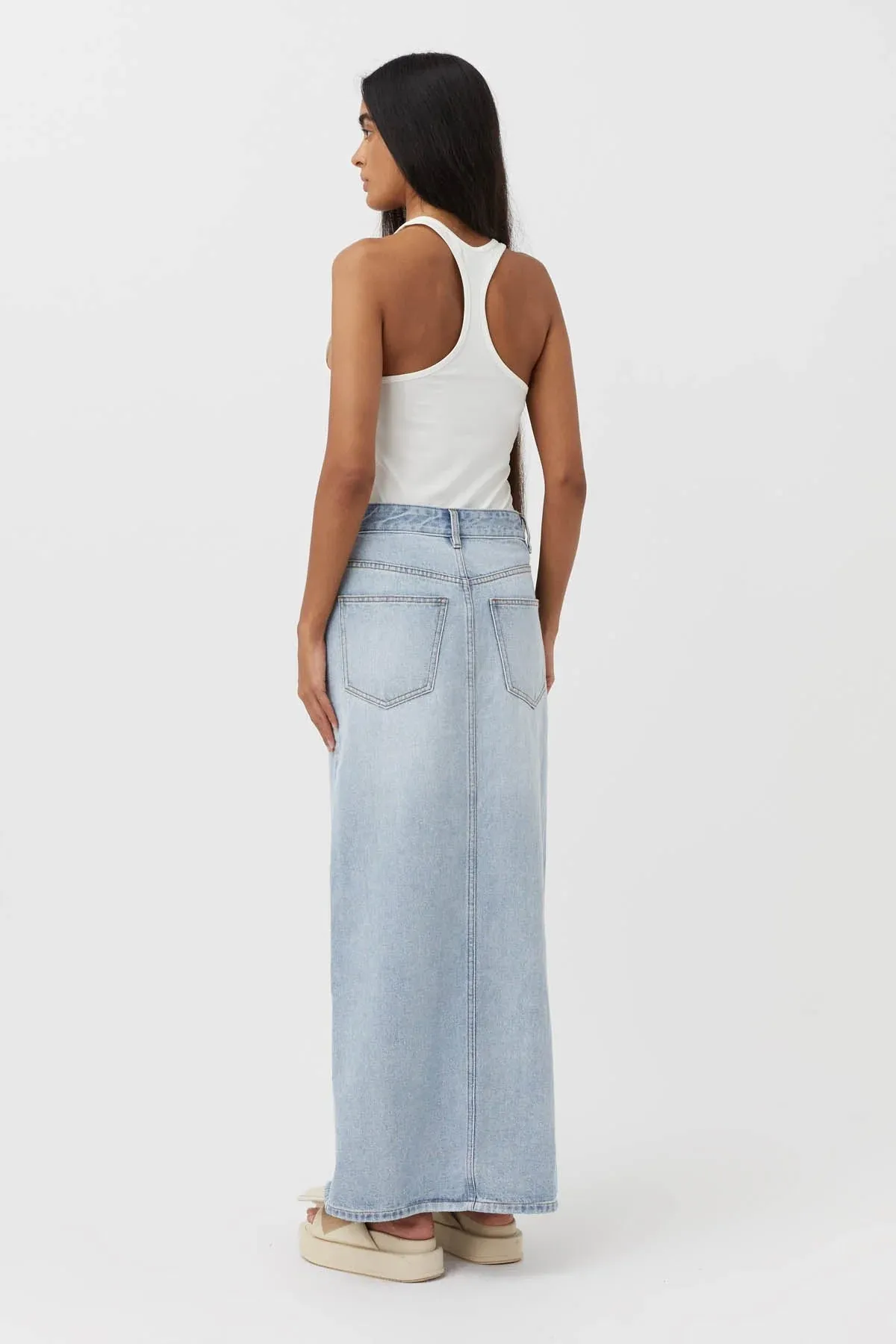 Phoebe Maxi Skirt Washed Blue