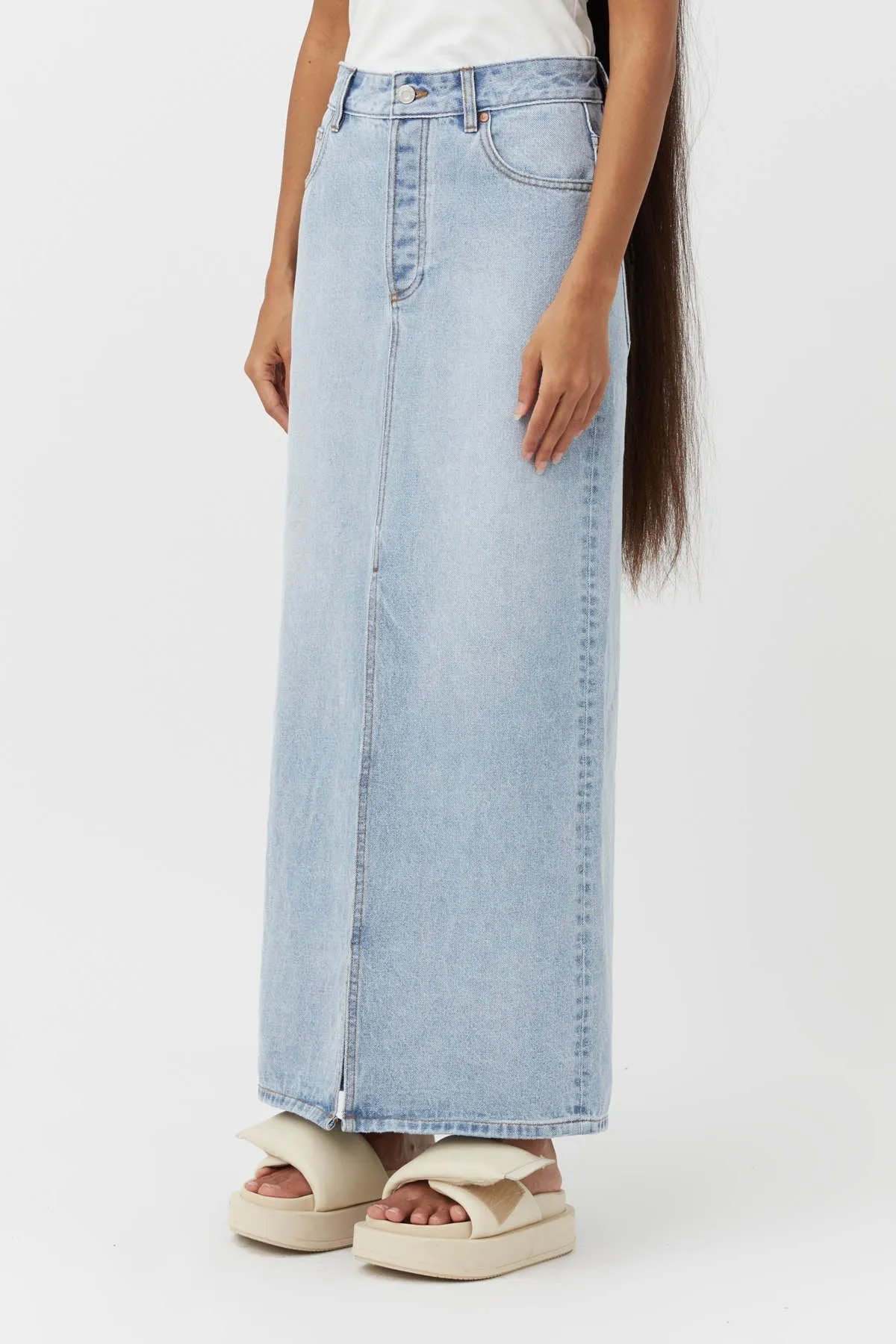 Phoebe Maxi Skirt Washed Blue
