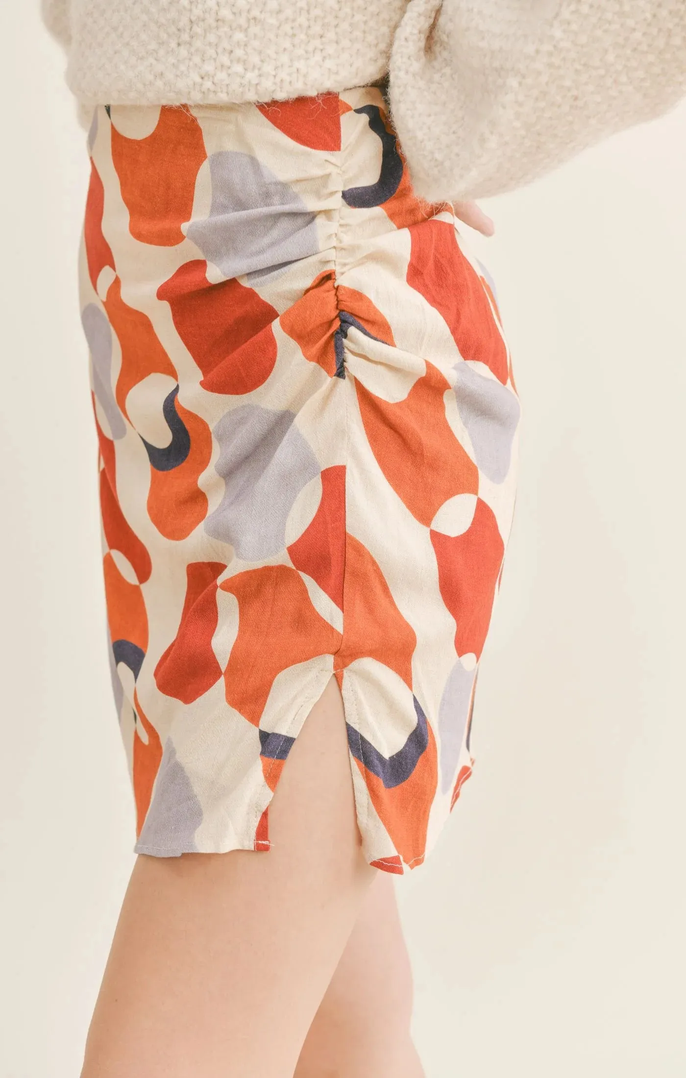 Poetic Ruched Mini Skirt