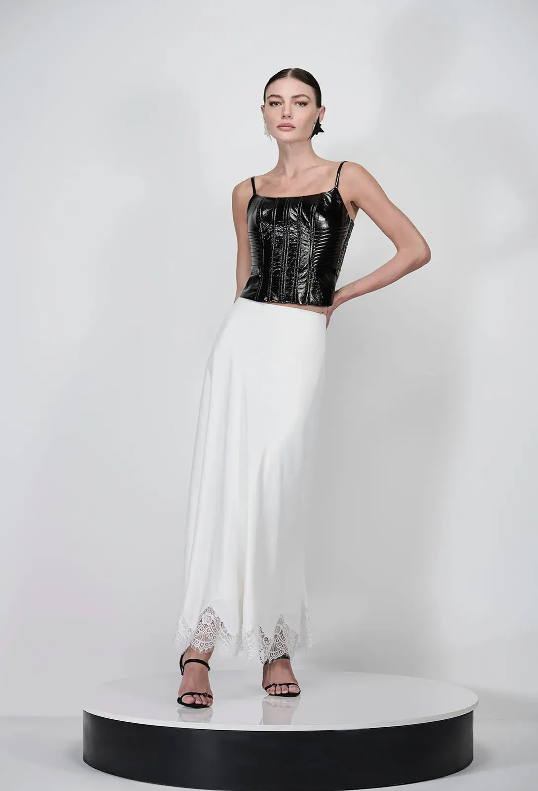 Satin Skirt Lace