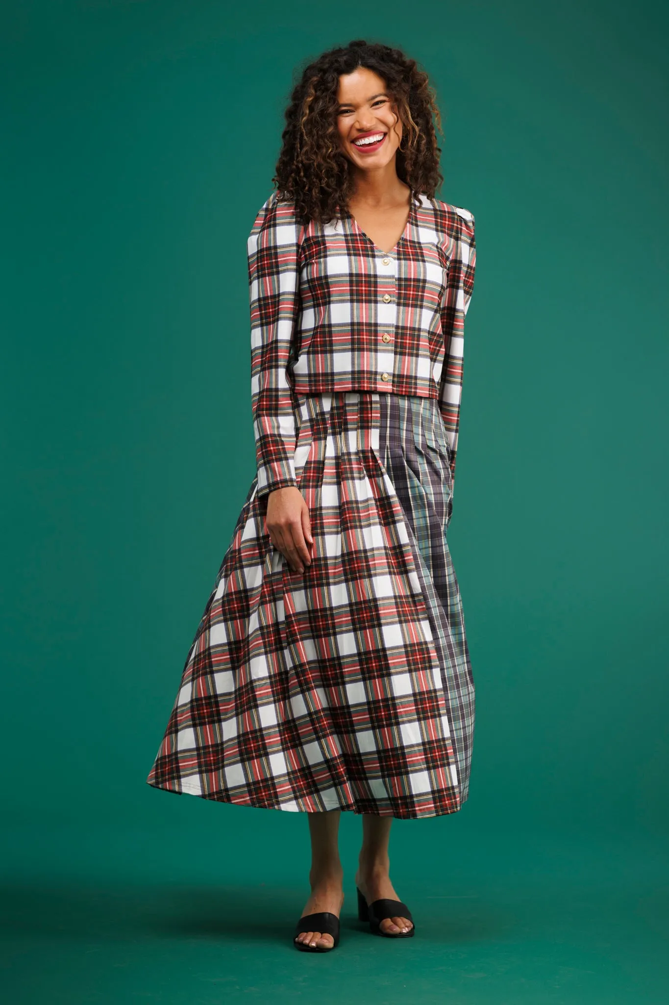 The Lennox Skirt - Galway Plaid & Winter Tartan