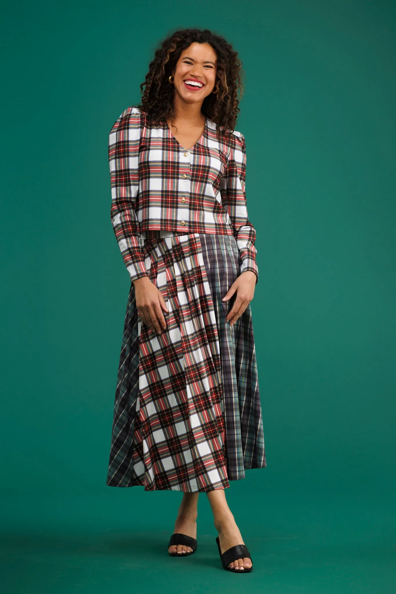 The Lennox Skirt - Galway Plaid & Winter Tartan